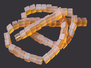 8x8mm Matte Citrine Cube Beads 15.5" synthetic [u80a7m]