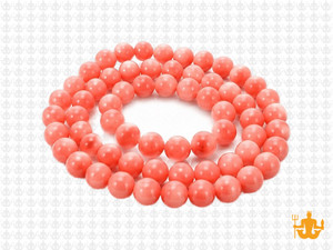 5.3-5.8mm Pink Coral Round Beads 15.5" dyed [6d38]