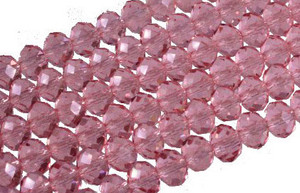 4x3mm Pink Glass Faceted Rondelle about 15.5" [uc1a5]