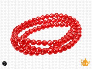 4x3mm Red Glass Faceted Rondelle about 15.5" [uc1a6]