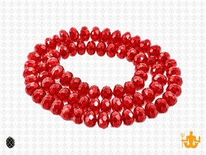 6x4mm Red Glass Faceted Rondelle about 15.5" [uc2a6]