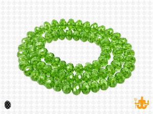 6x4mm Emerald Glass Faceted Rondelle about 15.5" [uc2a17]