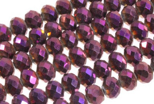 6x4mm Metallic Purple Glass Faceted Rondelle about 15.5" [uc2b22]