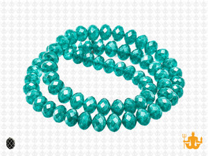 8x6mm Blue Zircon Glass Faceted Rondelle About 72 Bead 15.5" [uc3a27]