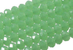 8x6mm Green Opal Quartz Faceted Rondelle Beads 15.5" synthetic [uc3b3]