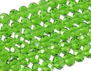 10x8mm Emerald Glass Faceted Rondelle About 36 Bead [uc4a17]