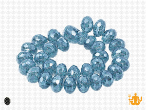 10x8mm Midnight Blue Glass Faceted Rondelle About 36 Bead [uc4a22]