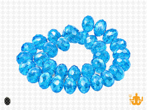 10x8mm Aquamarine Glass Faceted Rondelle About 36 Bead [uc4a26]