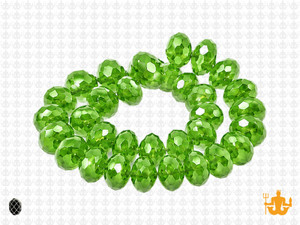 12x8mm Emerald Glass Faceted Rondelle About 36 Bead [uc5a17]