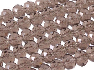 12x8mm Smoky Glass Faceted Rondelle About 36 Bead [uc5a24]