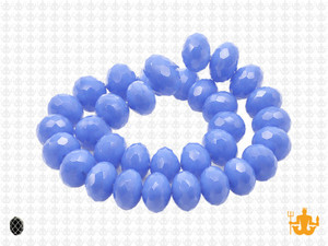 12x8mm Blue Opal Quartz Faceted Rondelle Beads 15.5" synthetic [uc5b4]