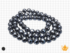 4mm Metallic Gray Glass Faceted Round About 100 Bead 15" [uc6a15]