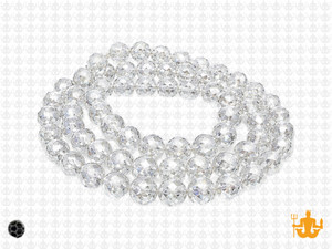 6mm Glass Faceted Round Beads 15.5" [uc7a1]