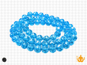 6mm Aquamarine Glass Faceted Round about 15.5" [uc7a26]
