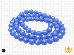 6mm Blue Opal Quartz Faceted Round Beads 15.5" synthetic [uc7b4]