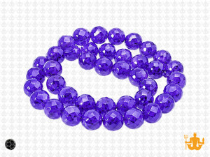 8mm Sapphire Glass Faceted Round about 15.5" [uc8a14]