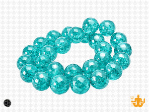 10mm Blue Zircon Glass Faceted Round About 35 Beads [uc9a27]