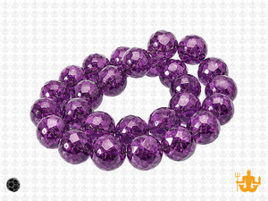 12mm Amethyst Glass Glass Faceted Round About 35 Beads [uc10a20]