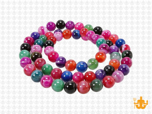 6mm Mix Banded Agate Round Beads 15.5" dyed [6f29]