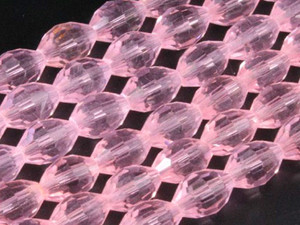 6x8mm Pink Glass Faceted Rice about 15.5" [uc12a5]