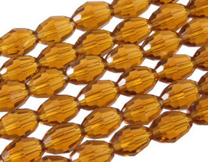 6x8mm Topaz Glass Faceted Rice about 15.5" [uc12a12]