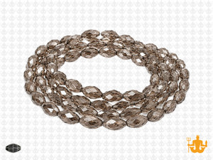 6x8mm Smoky Glass Faceted Rice about 15.5" [uc12a24]