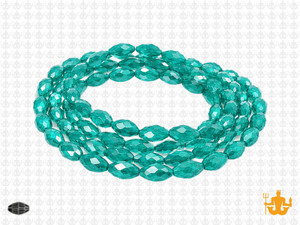 6x8mm Blue Zircon Glass Faceted Rice about 15.5" [uc12a27]