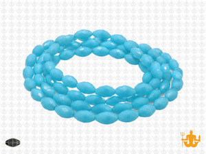 6x8mm Aqua Opal Quartz Faceted Rice Beads 15.5" synthetic [uc12b6]