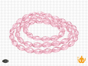 8x12mm Pink Glass Faceted Rice About 35 Bead 15" [uc13a5]