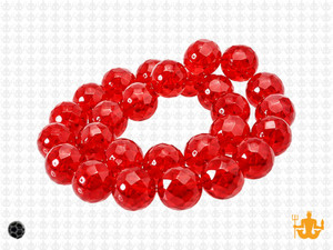 4mm Red Glass Faceted Bicone about 14" [uc21a6]