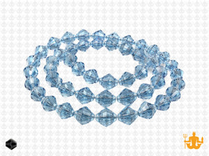 6mm Midnight Blue Glass Faceted Bicone About 50 Bead 11" [uc22a22]