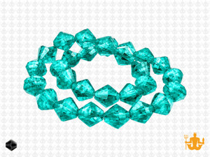 8mm Blue Zircon Glass Faceted Bicone About 40 Bead 12" [uc23a27]