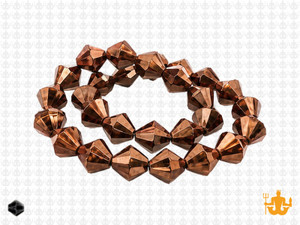 8mm Metallic Gold Glass Faceted Bicone About 40 Bead 12" [uc23b18]