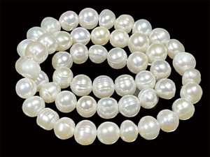 7-8mm White Potato Freshwater Pearl 14-15" A Grade Lustre [p17w]