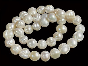 8-9mm White Potato Freshwater Pearl 14-15" A Grade Lustre [p18w]