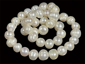 10-11mm White Potato Freshwater Pearl 14-15" A Grade Lustre [p20w]