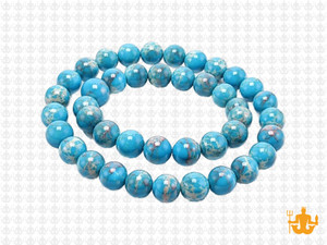 6mm Blue Sea Sediment Round Beads 15.5" dyed [6r55b]