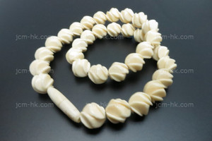 12mm Buffalo Bone Carved Necklace 18" [z1864]