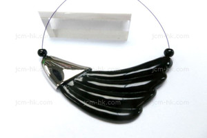 88X32mm Buffalo Horn Part Drill With 925 Silver Setting [z1890]