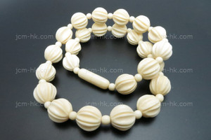 10mm Buffalo Bone Rope Beads Necklace 18" [z1876]