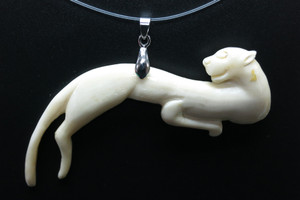 80x35mm Buffalo Bone Panther Designer Bead Pendant [z5522]