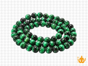 6mm Green Tiger Eye Round Beads 15.5" dyed [6g3g]