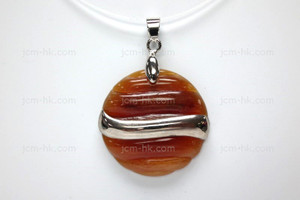30x30mm Amber Horn Designer Bead Pendant with 925 Silver Setting [z5268]
