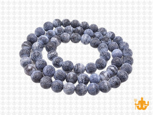 6mm Black Spider Agate Round Beads 15.5" dyed [6f31k]