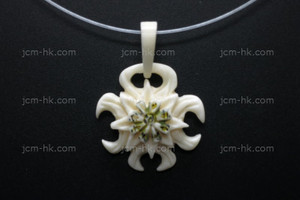 25X25mm Buffalo Bone Flower Designer Bead Pendant [z1379]