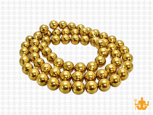6mm Hematite Gold Round Beads 15.5" coated [6a21g]