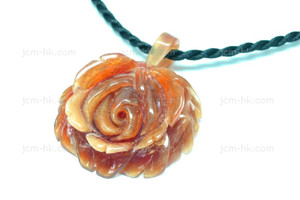 40mm Amber Horn Rose Flower Designer Bead Pendant [z5217]