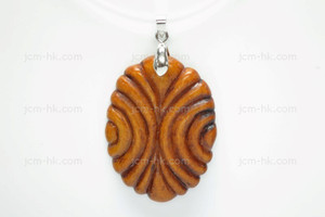 32x42mm Buffalo Bone Carved Designer Bead Pendant, Natural Dyed [z1024]