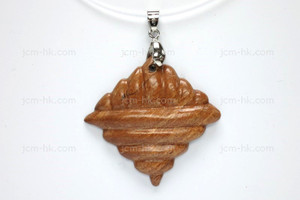 38X40mm Wood Carved Designer Bead Pendant [z1638]