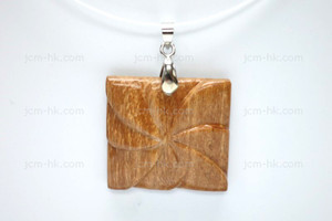 30X28mm Wood Carved Designer Bead Pendant [z1509]